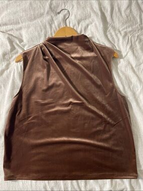 Abercrombie & Fitch Draped Stretch Velvet Sleeveless Top